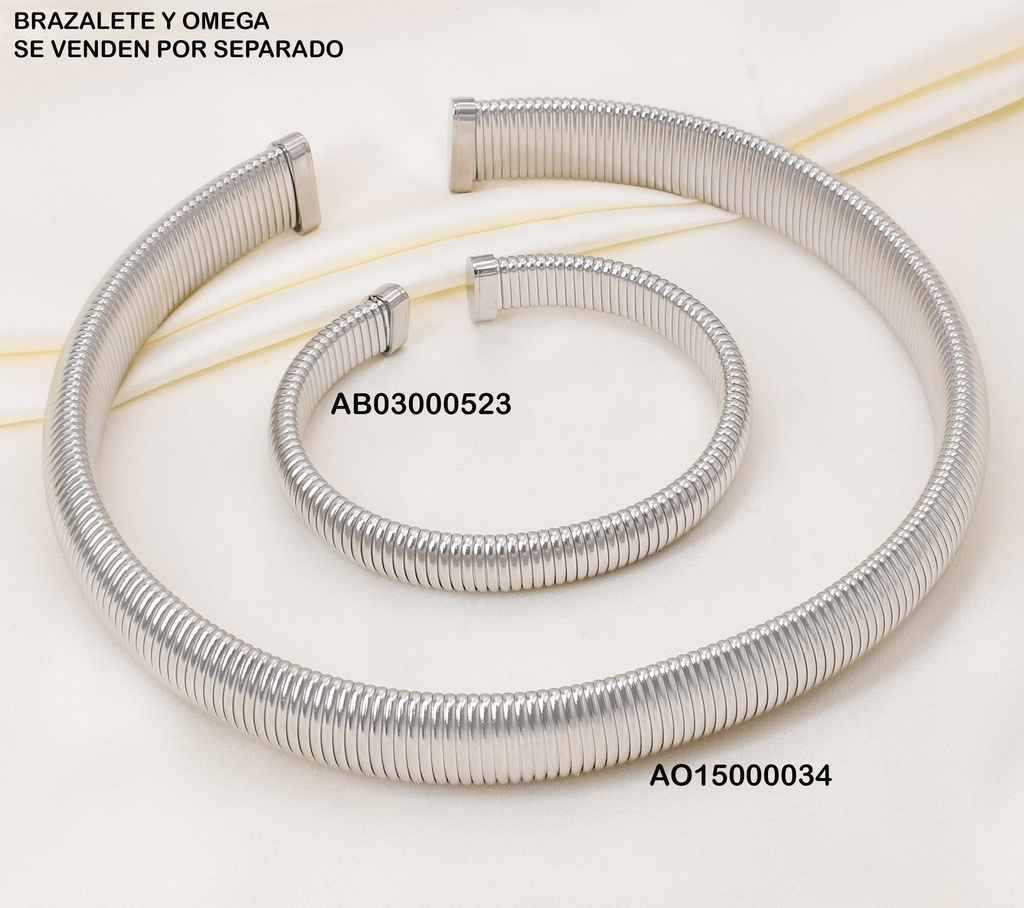BRAZALETE PLATEADO RAYAS VERTICAL BA207-45