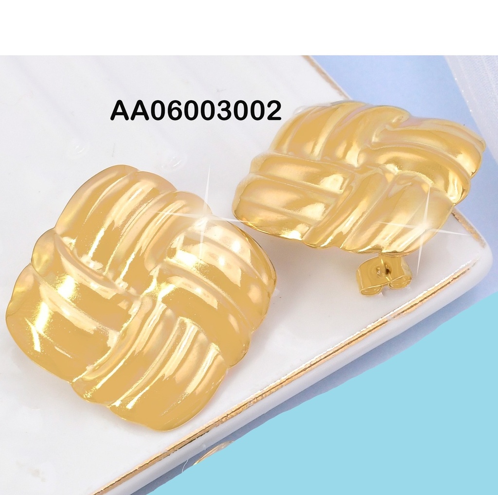 ARETES DOR CUADRO RAYAS GRAB. EA1065-45/VD084434-207