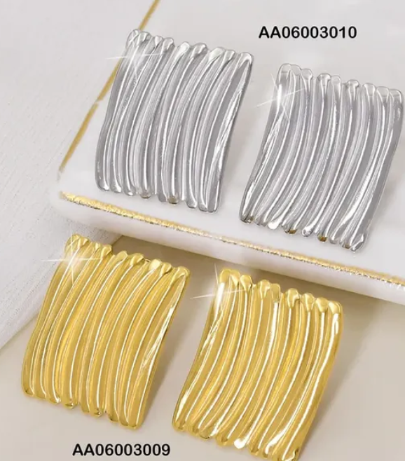 ARETES PLAT 8 RAYAS VERTICALES LISAS KE113731