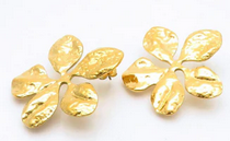 ARETES DOR FLOR 5 PETALOS LISOS KE115111-SP