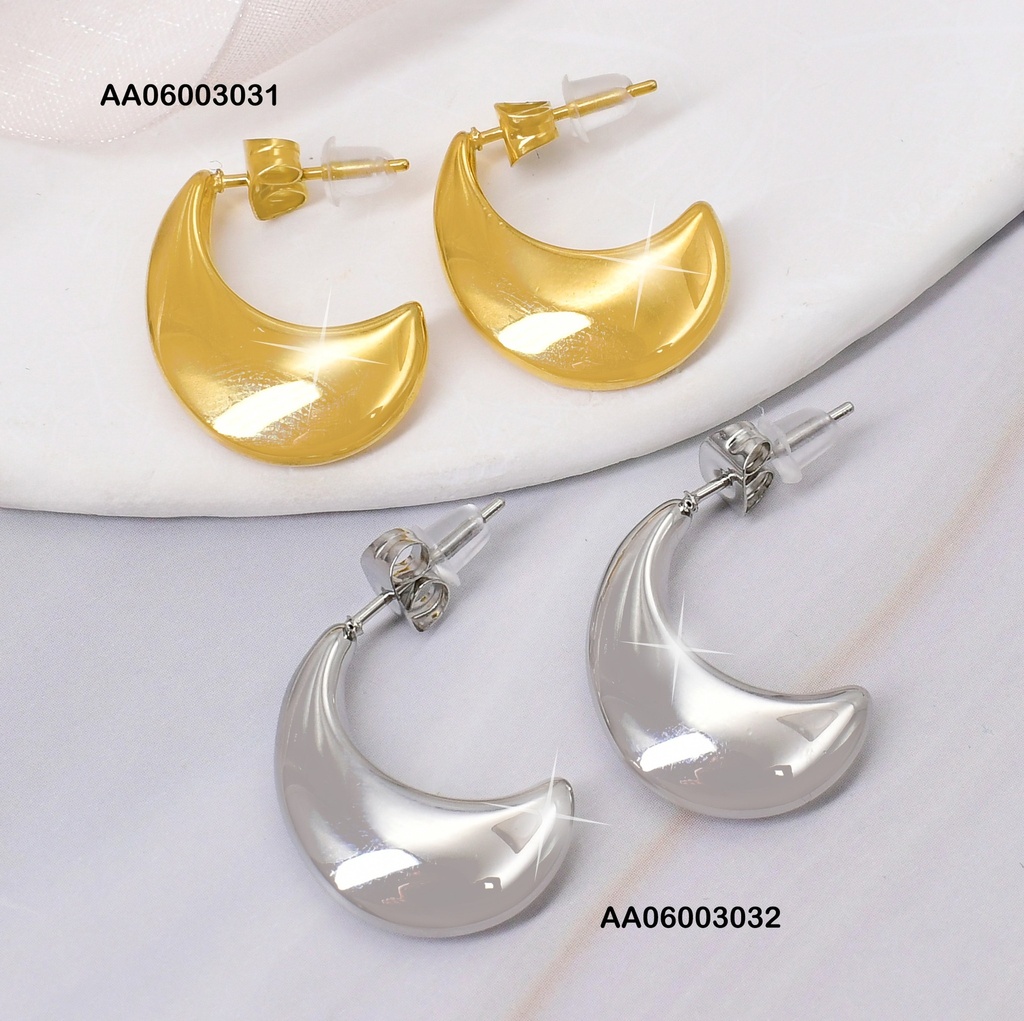 ARETES PLAT MEDIA LUNA MD INLFADA LISA KE115137