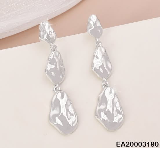 ARETES PLAT.COLGAR 3 OVALOS IRREGULARES VERT. EE1617-284