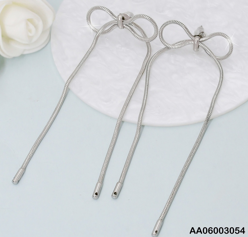 ARETES PLAT. LAZO COLA RATON KE114321