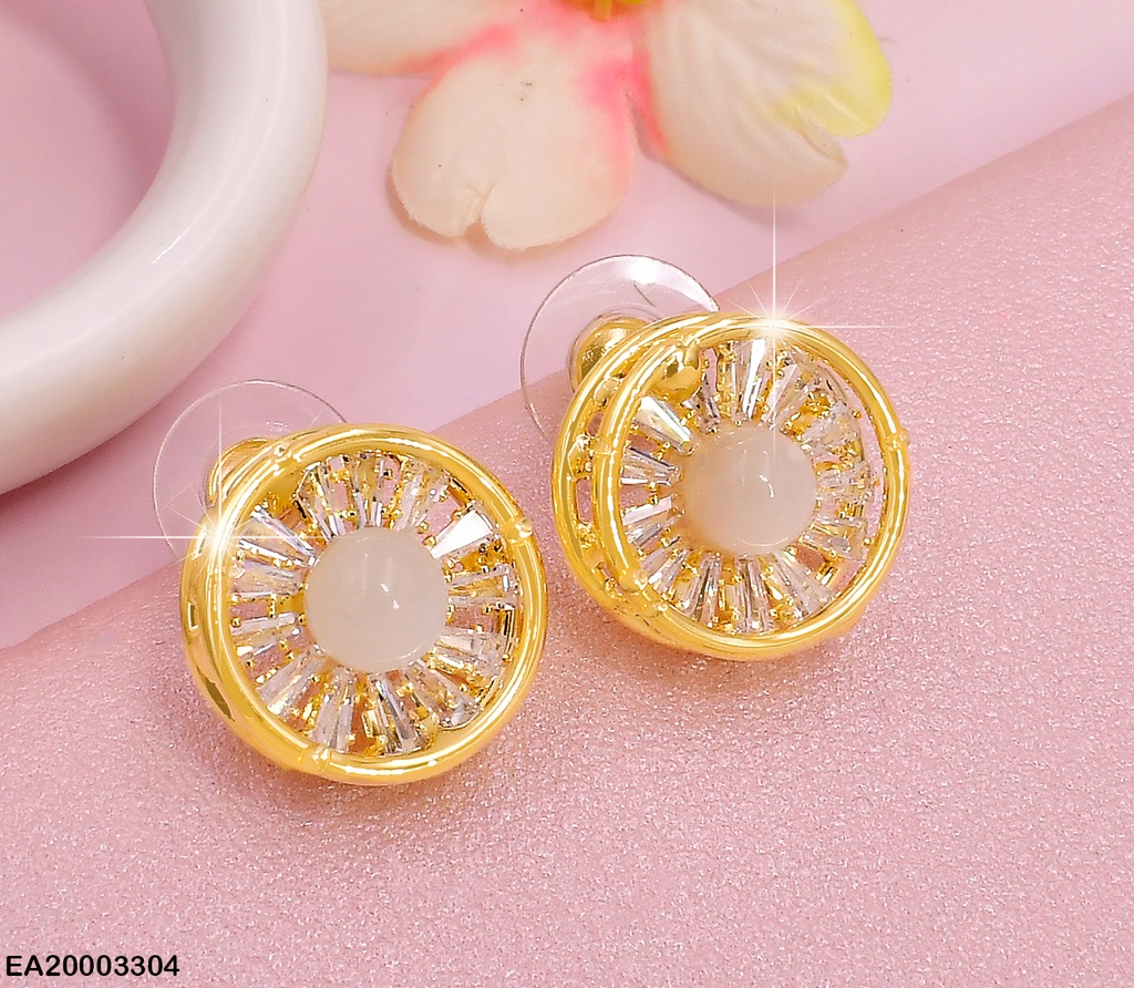 ARETES DOBLE CIRCULO C/ZIRC-PERLA CENTRO EE1225-132