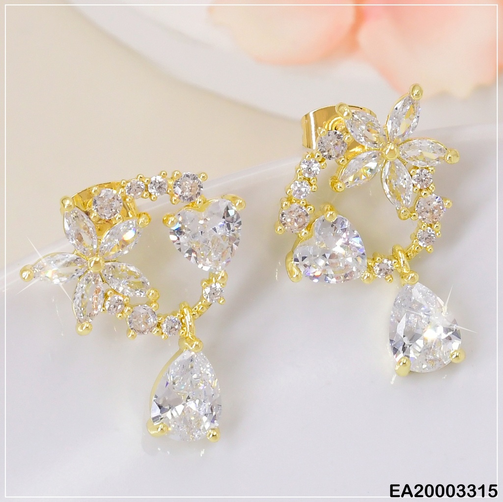 ARETES ZIRCONIAS CIRCULO C/CORAZON/FLOR/GOTA COLG.EE1799-296