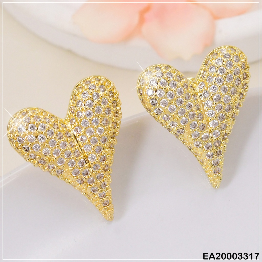 ARETES CORAZON ALARGADOS C/ZIRCONIAS EE1376-287