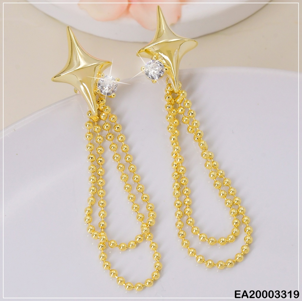 ARETES ESTRELLA LISA C/ZIRCONIA CADENITAS PELOTITAS EE1735-3