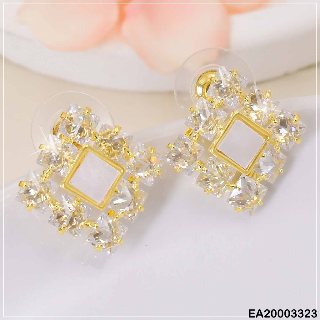 ARETES CUADRO ZIRCONIAS/NACAR AL CENTRO EE1160-132