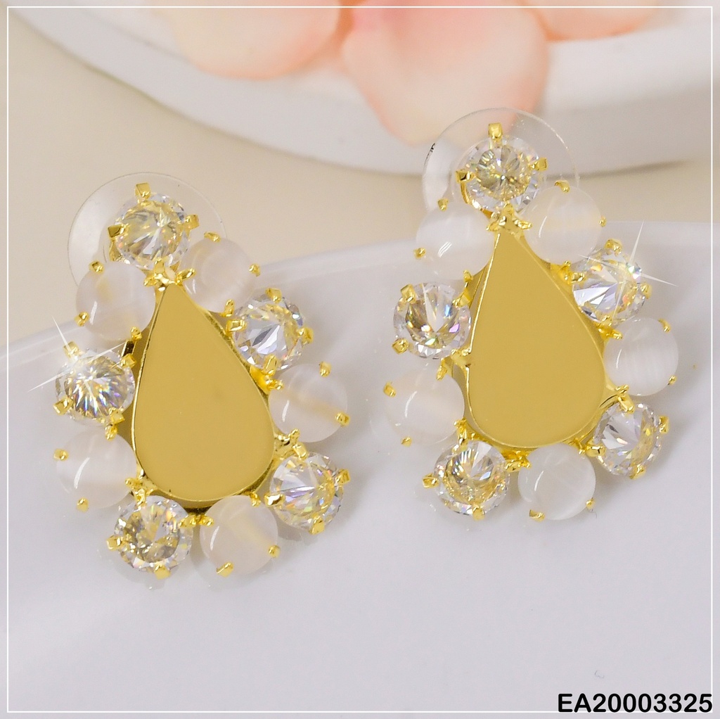 ARETES GOTA LISA BORDE PIEDRAS/ZIRC.EE1248-132