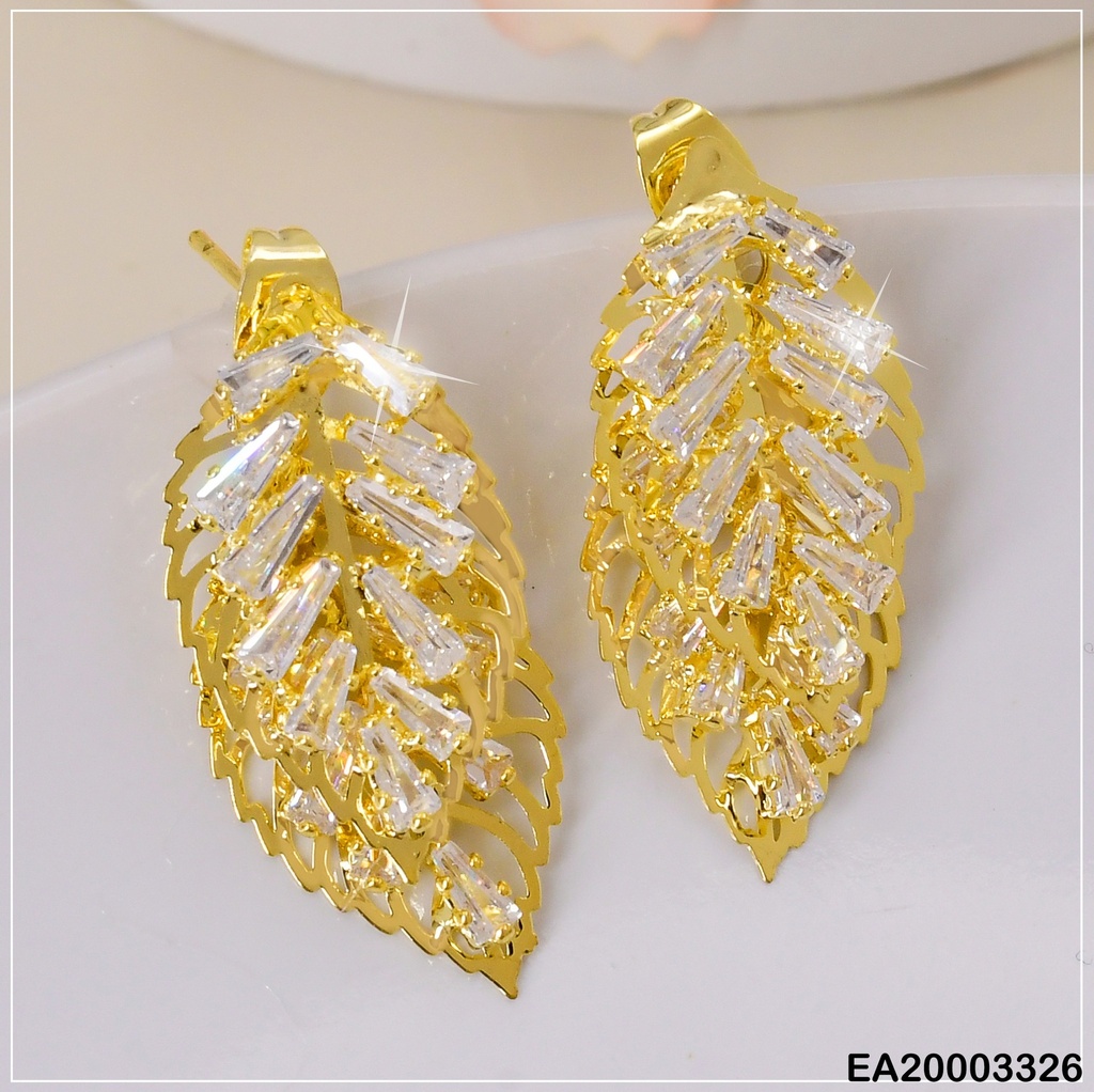 ARETES DOBLE HOJITAS ZIRCONIAS EE1242-132
