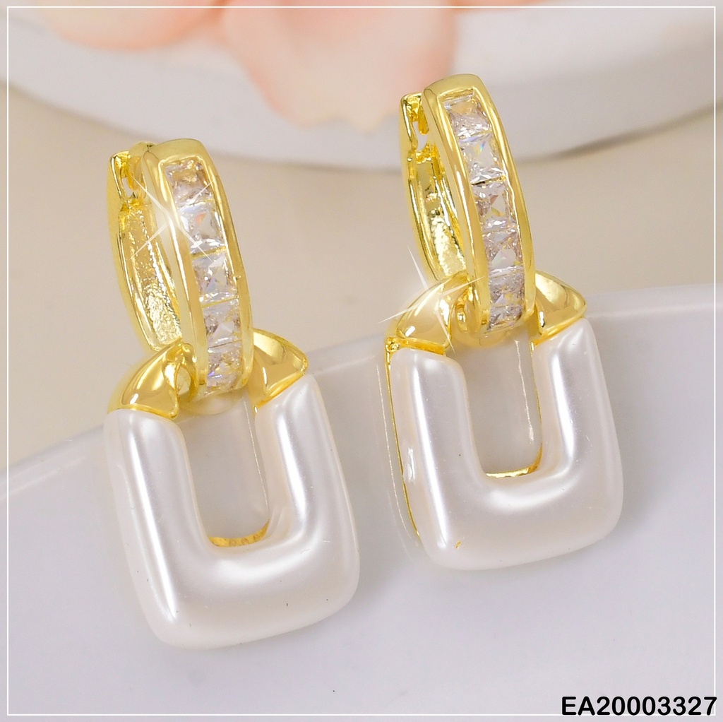 ARETES ARGOLLAS DORADAS CUADRO BLANCO EE1361-132