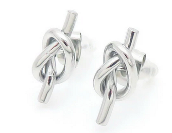 ARETES PLAT. NUDO ALAMBRE KE113822