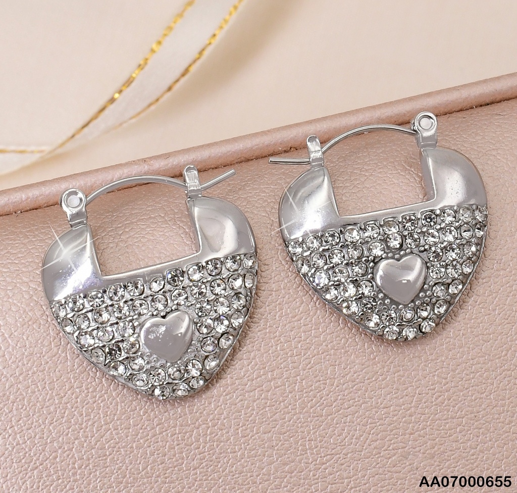 ARGOLLAS PLAT. CORAZON C/ZIRCONIAS-💛 KE113812