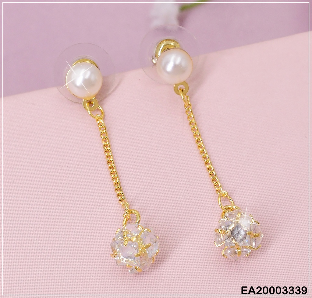 ARETES MEDIA PERLA  /CADENITA / BOLA DE FUEGO COLGANTE EE1337-132