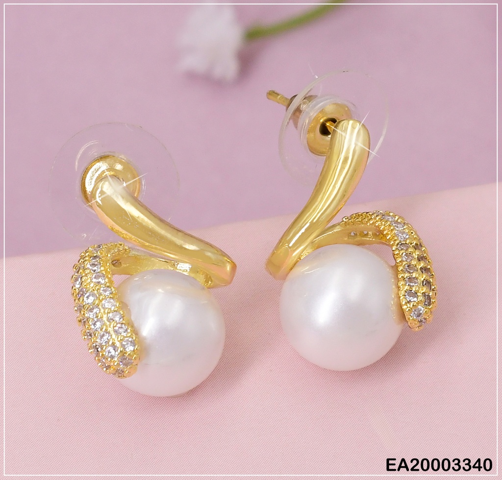ARETES DOR LINEA LISA & LINEA ZIRC/PERLA EE1155-132