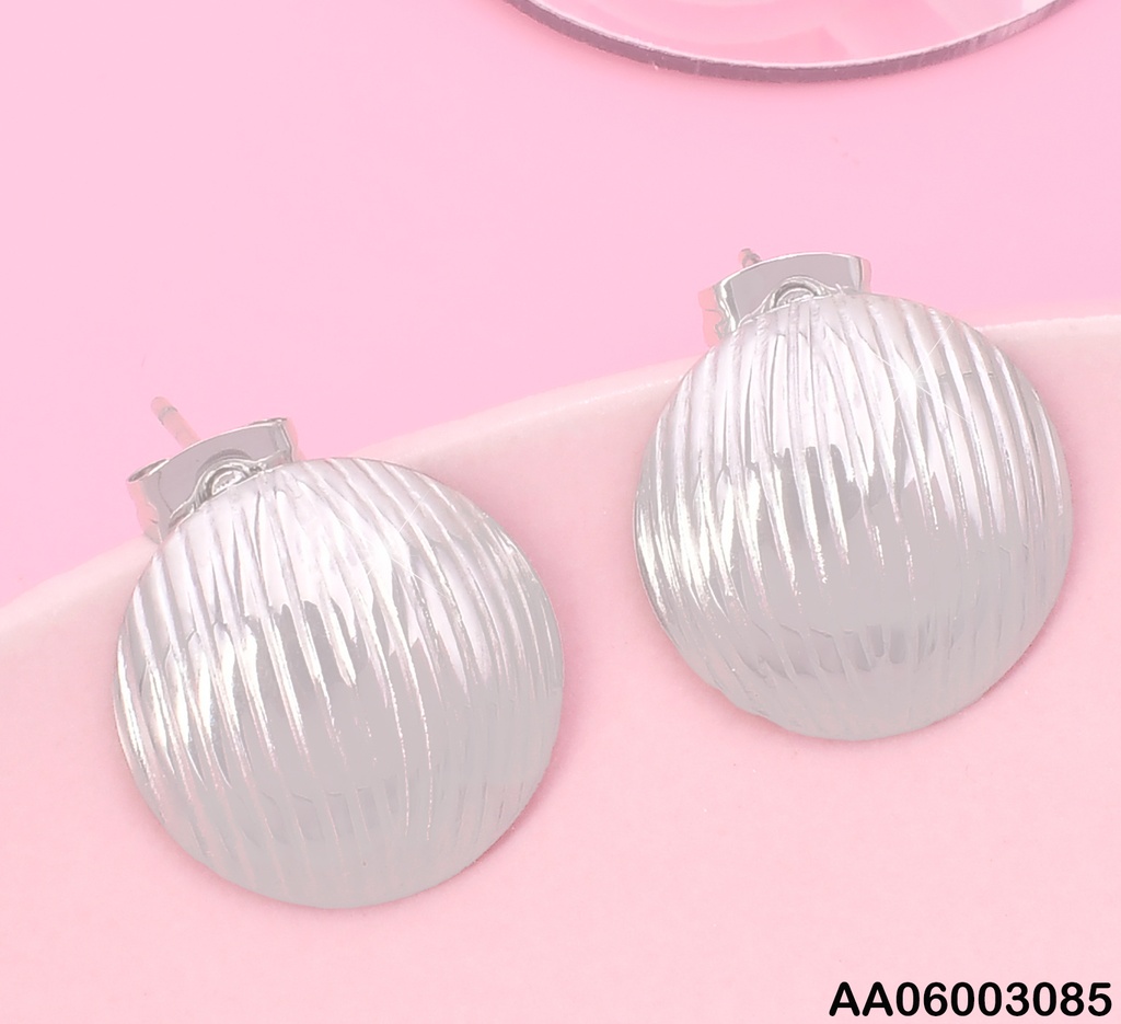 ARETES PLAT PEQ. CIRCULO RAYAS VERTICAL KE113733