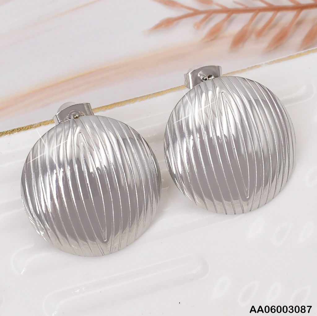 ARETES PLAT GR. CIRCULO RAYAS VERTICAL KE113745