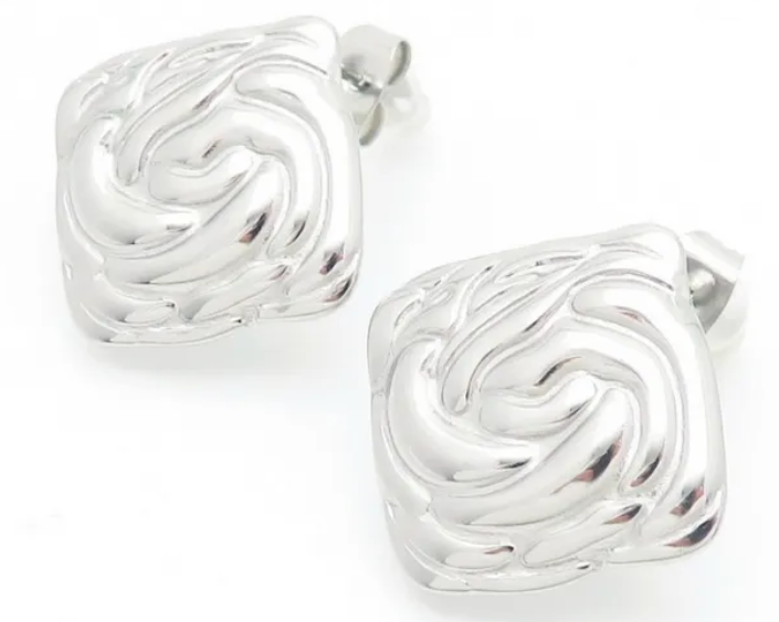 ARETES PLAT ROMBO BASE IRREGULAR  KE113735