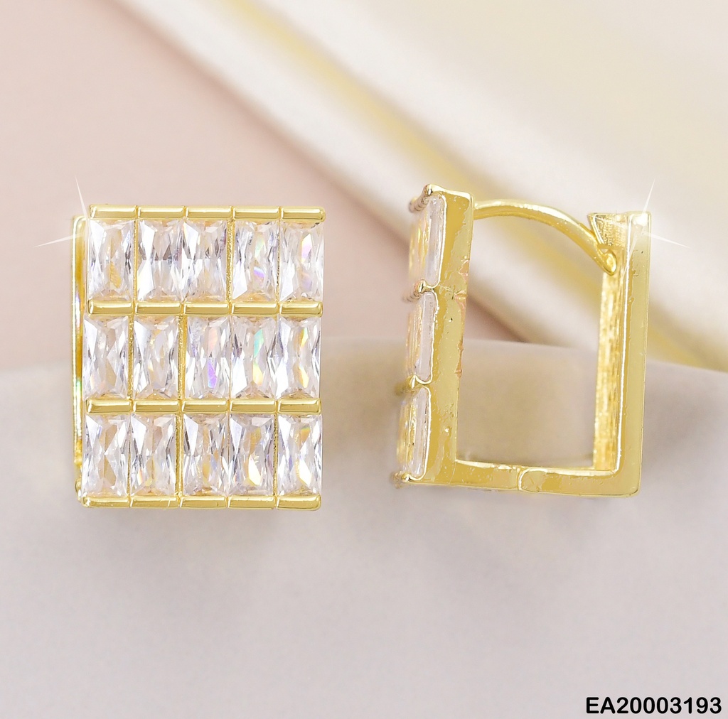 ARETES HUGIE CUADRO 15 ZIRCONIAS RECT. EE1620-284