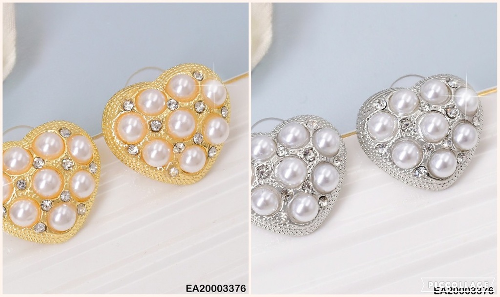 ARETES CORAZON PERLAS BLANCAS & ZIRC CENTRO COL SURT K4928-467