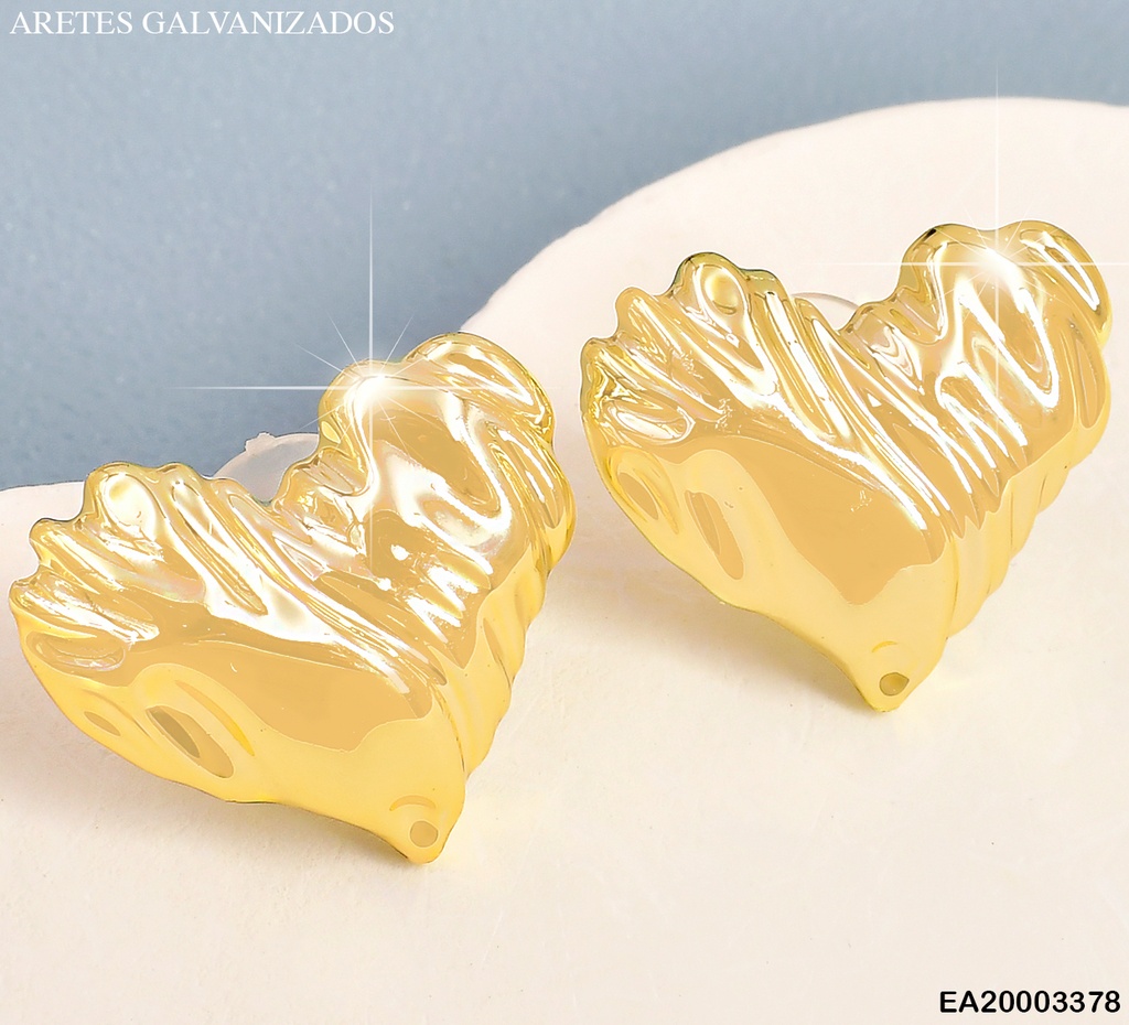 ARETES DOR CORAZON INFLADO CORRUGADO GALVANIZADO K4640-660