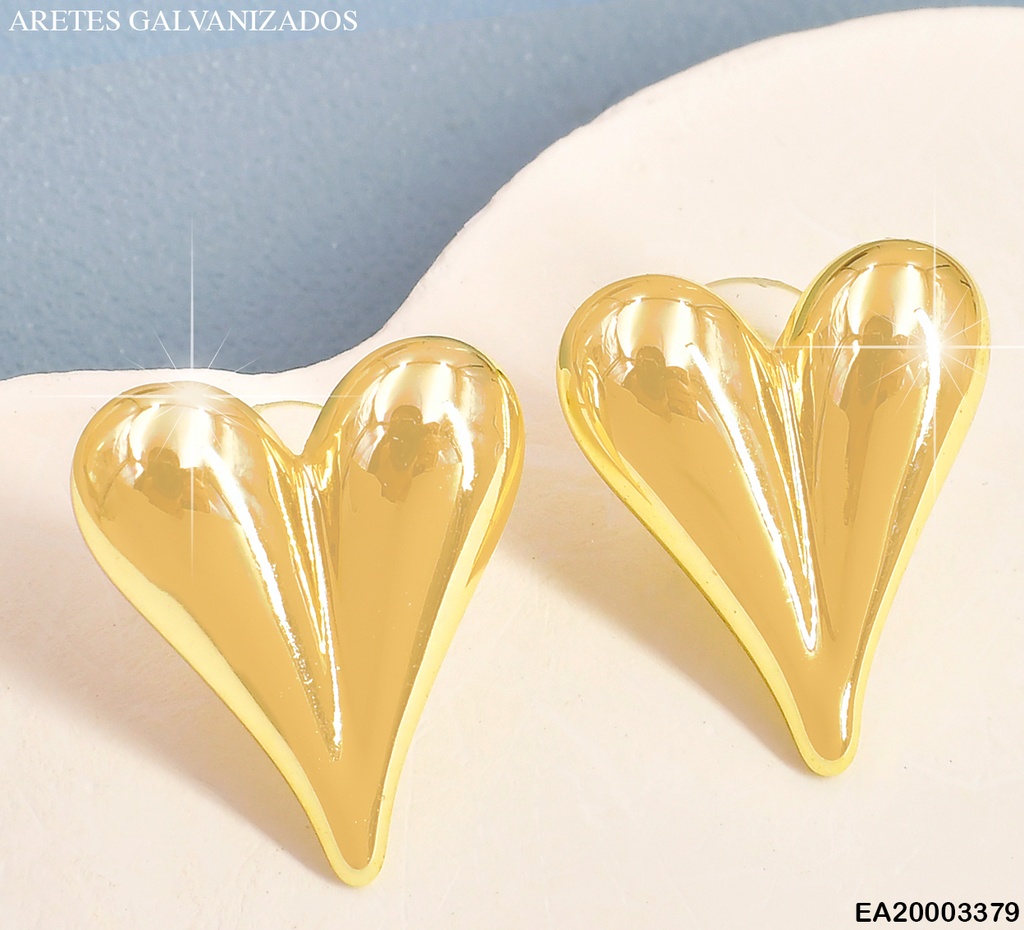 ARETES DOR MD CORAZON ALARGADO INFLADO K4640-660