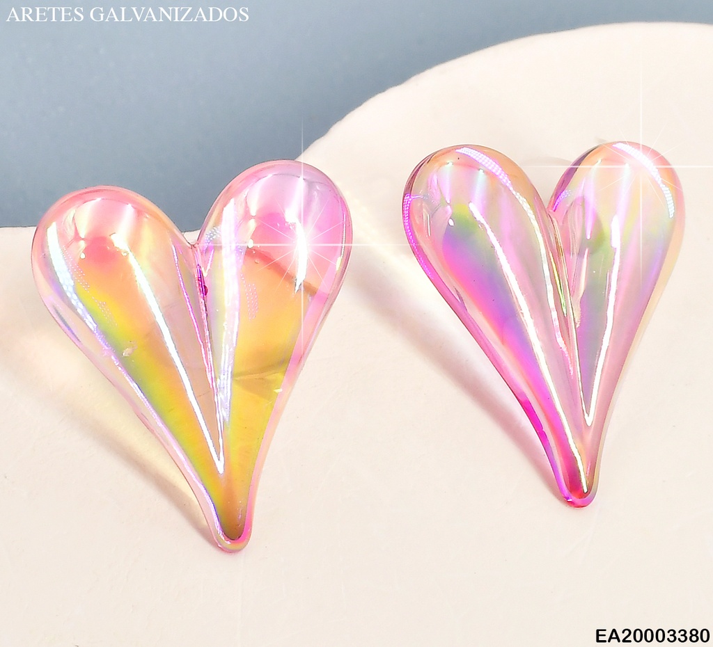ARETES MD CORAZON ALARGADO TORNASOL SURT. K4635-660