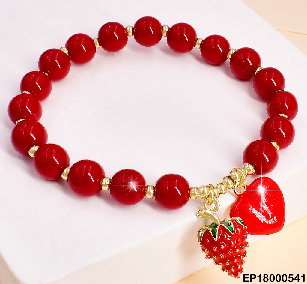 PULSERA PELOTAS ROJAS/🍓/❤️ BE310-9