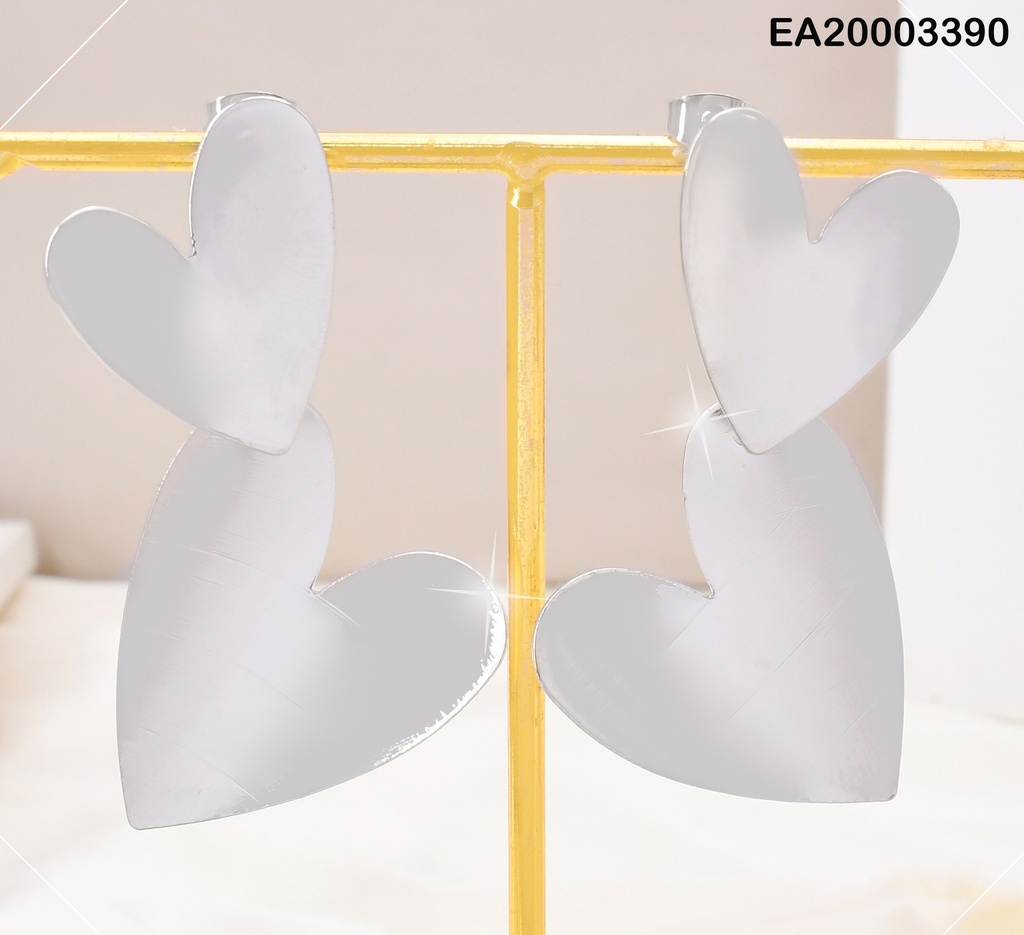 ARETES DOBLE CORAZON COLGANTE PLAT EE1987-301