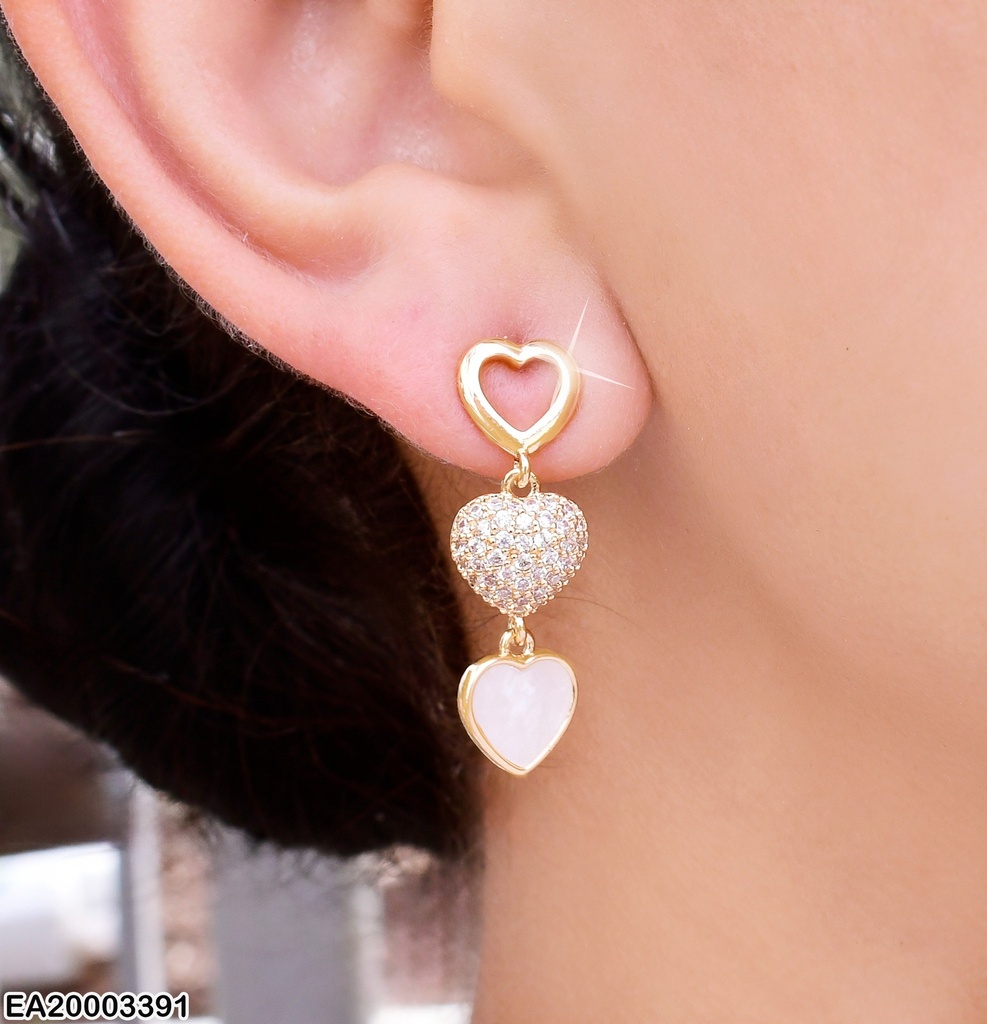 ARETE DOR 3 CORAZONES CROQUI/ZIRC/BLANCO EE1399-6