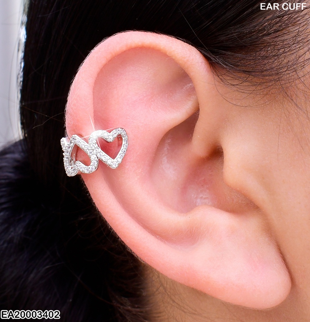 ARETES EAR CUFF PLAT CROQUI CORAZONES ZIRC EE1714-294