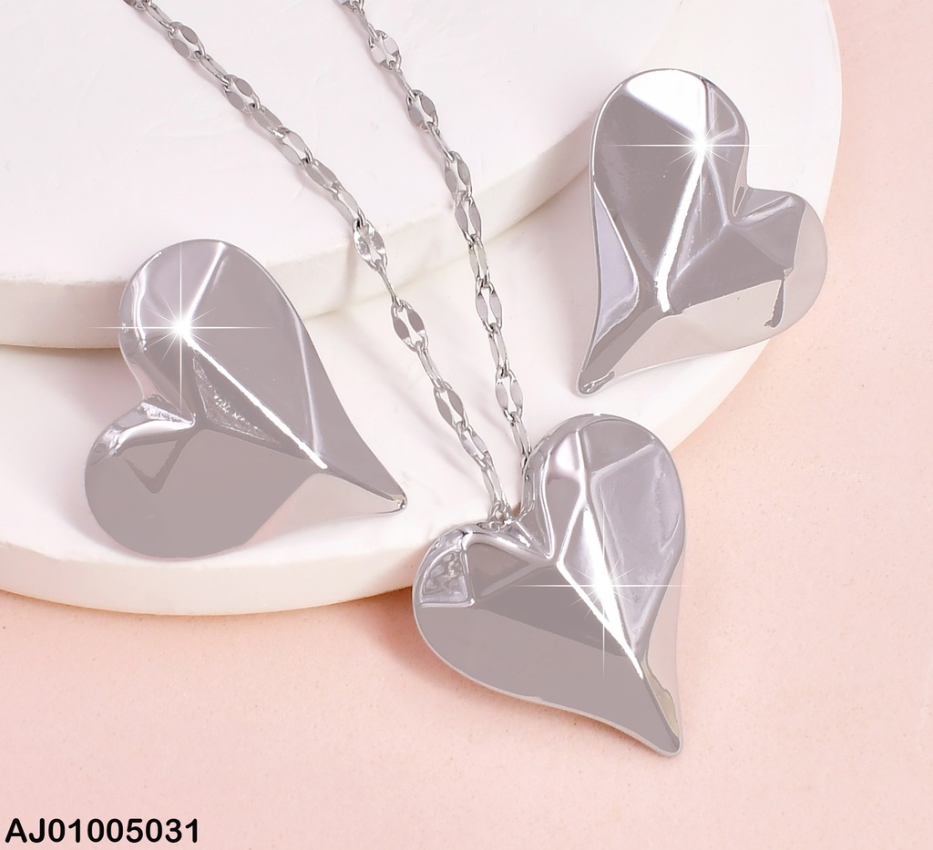 JUEGO PLAT CORAZON TEXT. TRIANGULADA SA501-45