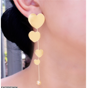ARETES 4 CORAZONES VERTICAL COLGANTE PELOTA EE2004-301