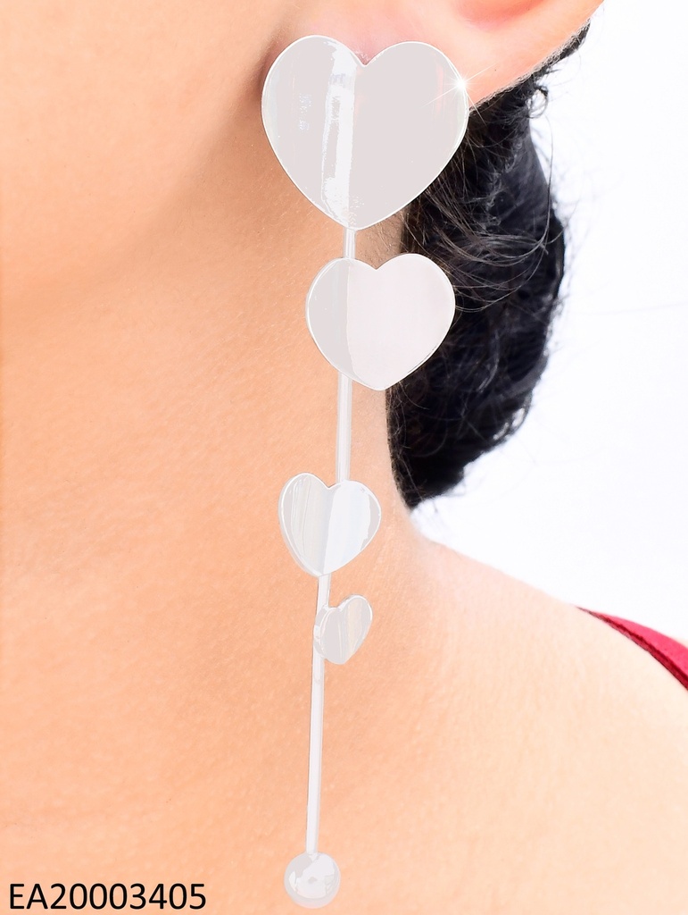 ARETES PLAT.4 CORAZONES VERTICAL COLGANTE PELOTA EE2005-301