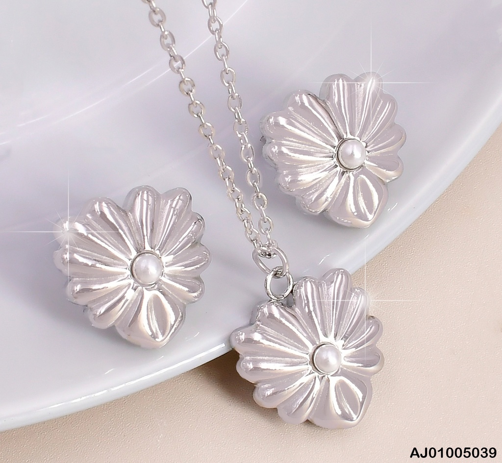 JUEGO PLAT FLOR PERLA CENTRO SA508-45