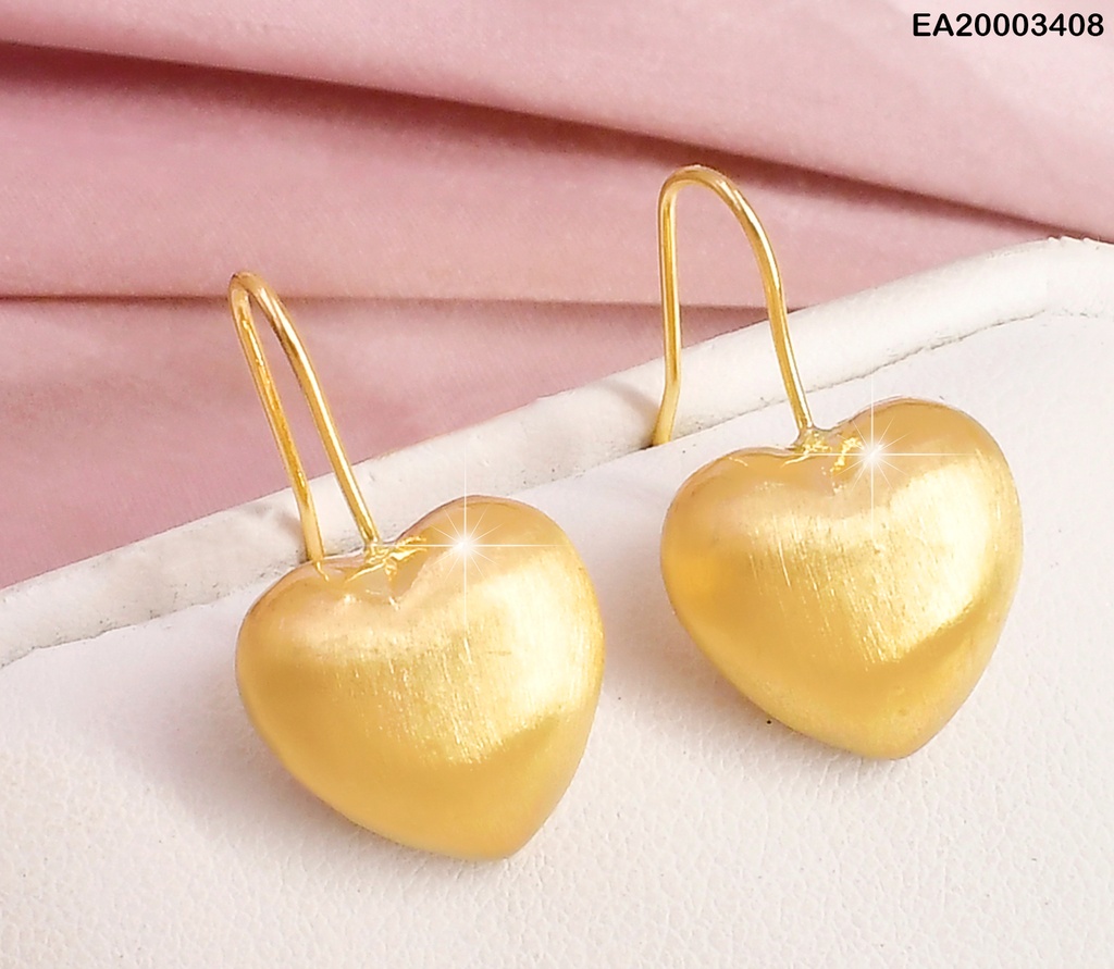 ARETES CORAZON INFLADO MATE SATINADO EE2072-301
