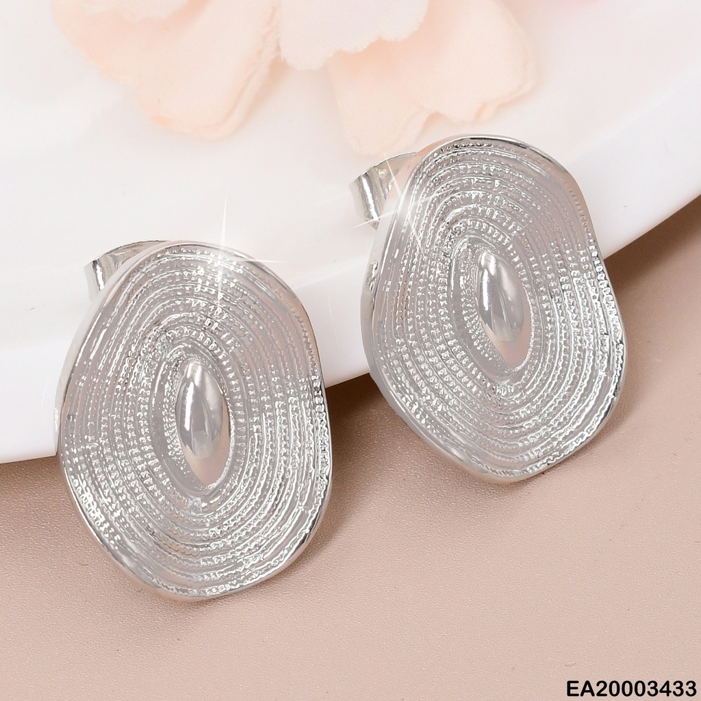 ARETES PLAT.OVALOS RAYADOS ONDULADOS EE2087-301