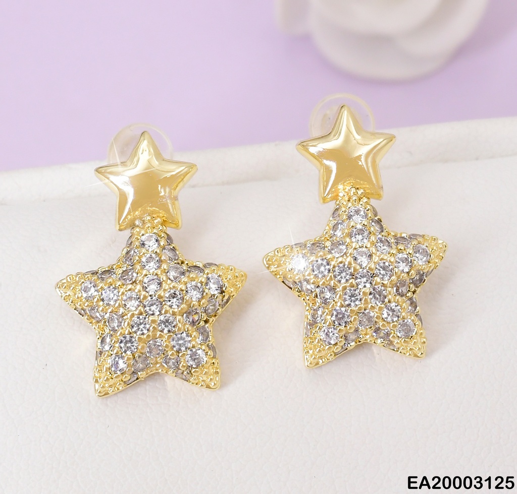 ARETES DOBLE ESTRELAS VERT.LISA/ZIRC EE1373-284