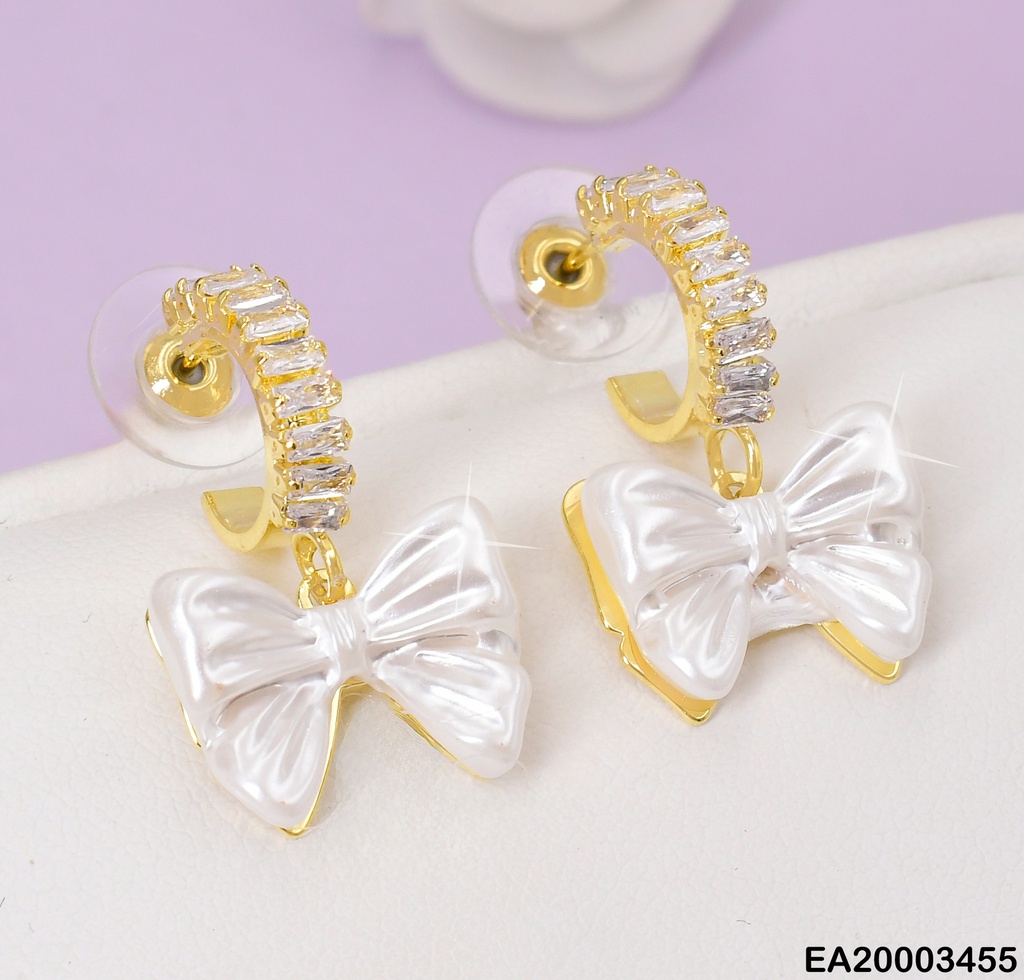 ARETES "C"ZIRCONIAS LAZO BLANCO COLGANTE EE1276-132