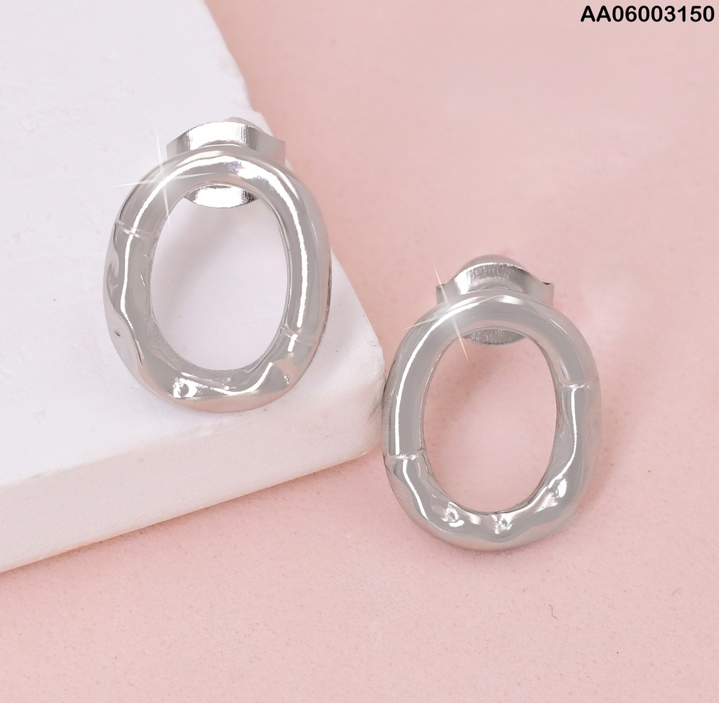 ARETES PLAT OVALO MITAD LISO/MITAD CORRUGADO EA955-45
