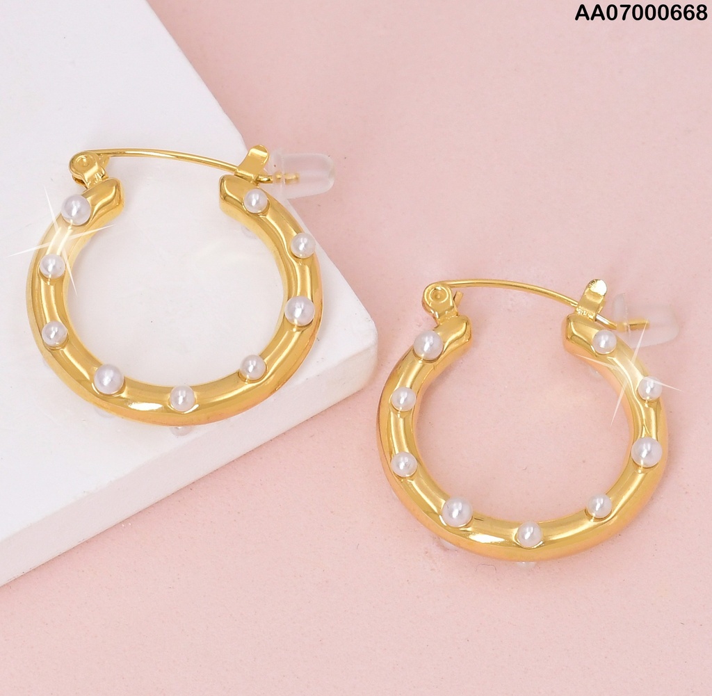 ARGOLLA DOR PERLAS ALREDEDOR EA936-45
