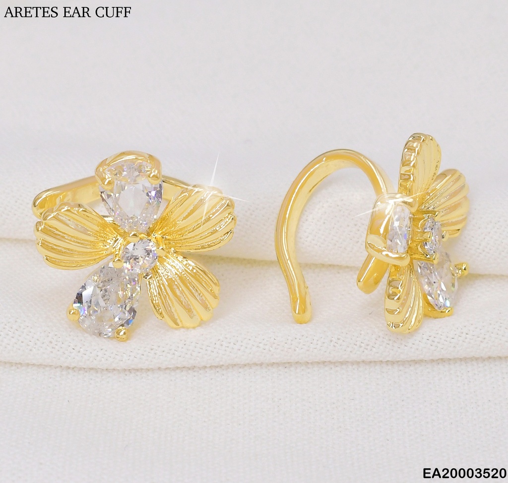 EAR CUFF(2) FLORES PETALOS RAYADOS-ZIRC.EE941-3