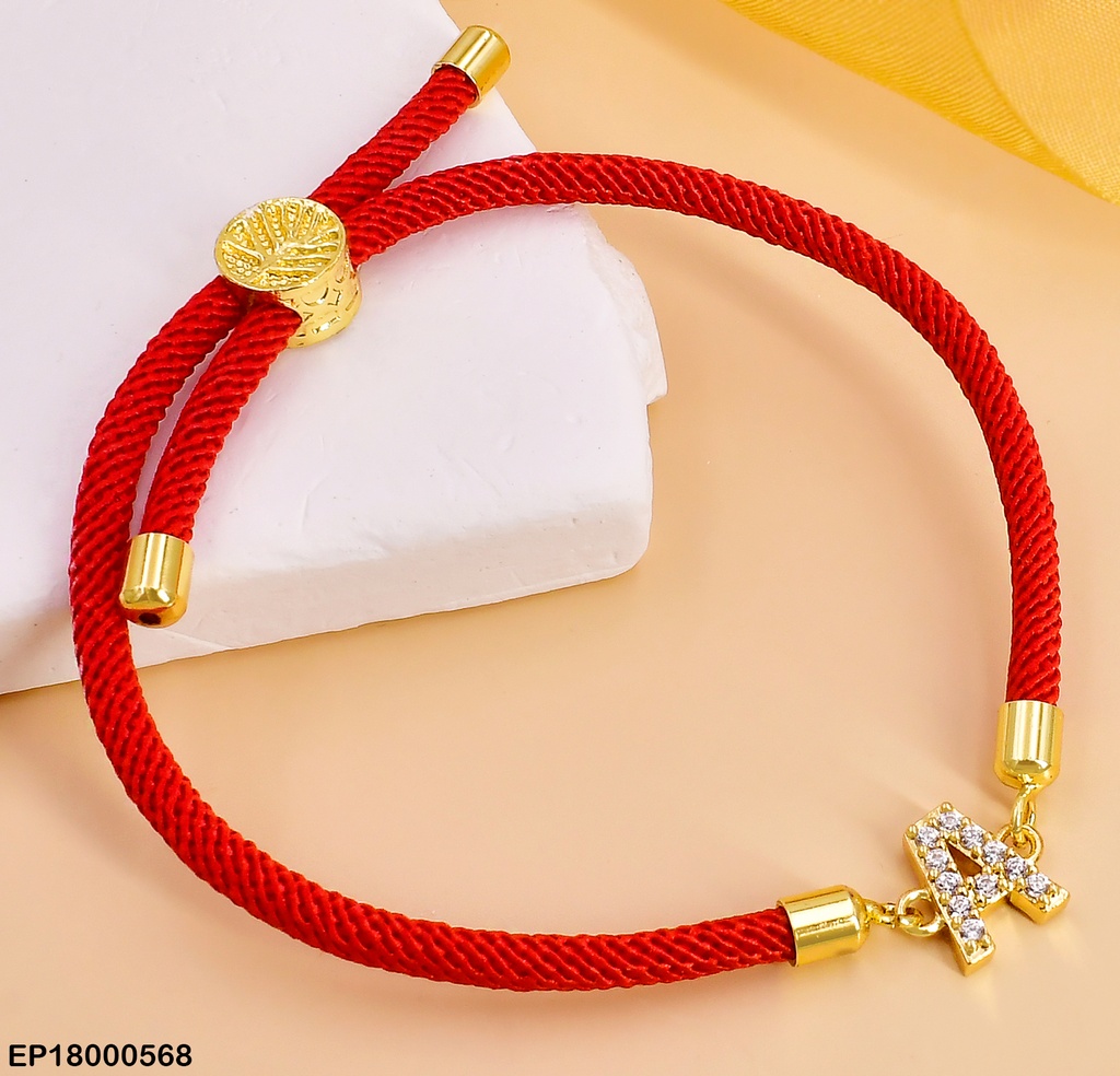 PULSERA ROJA DIJE LETRA "A" ZIRC BE241-5