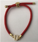 PULSERA ROJA LETRA "U" ZIRC. BE277-5