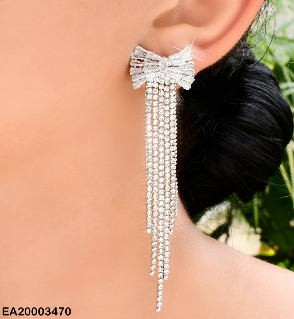 ARETES PLAT.ZIRCONIAS LAZO C/VARIAS LINEAS EE1106-132