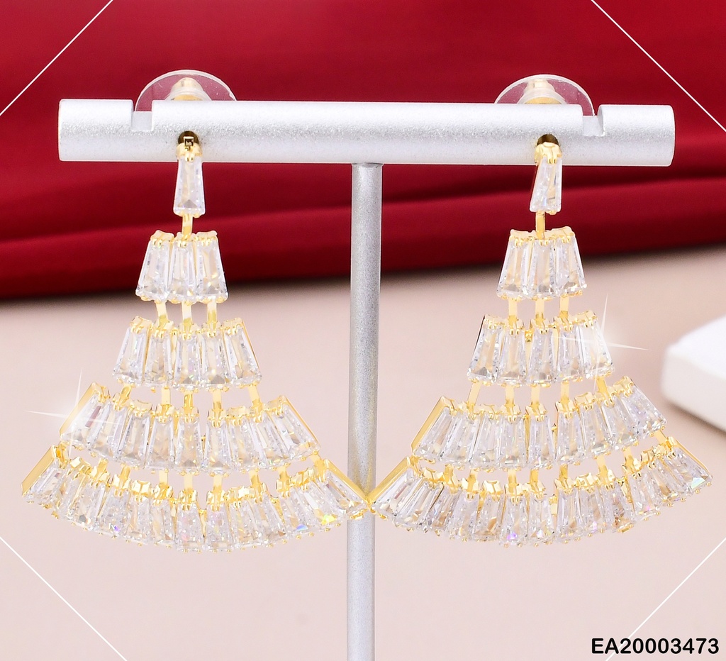 ARETES DOR LLUVIA ZIRC RECT.  EE1113-132
