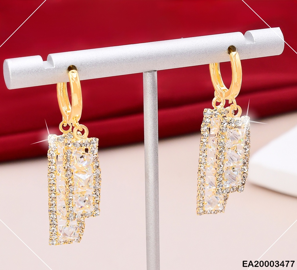 ARETES HUGGIES RECTANGULO ZIRC COLGANTE  EE1244-132