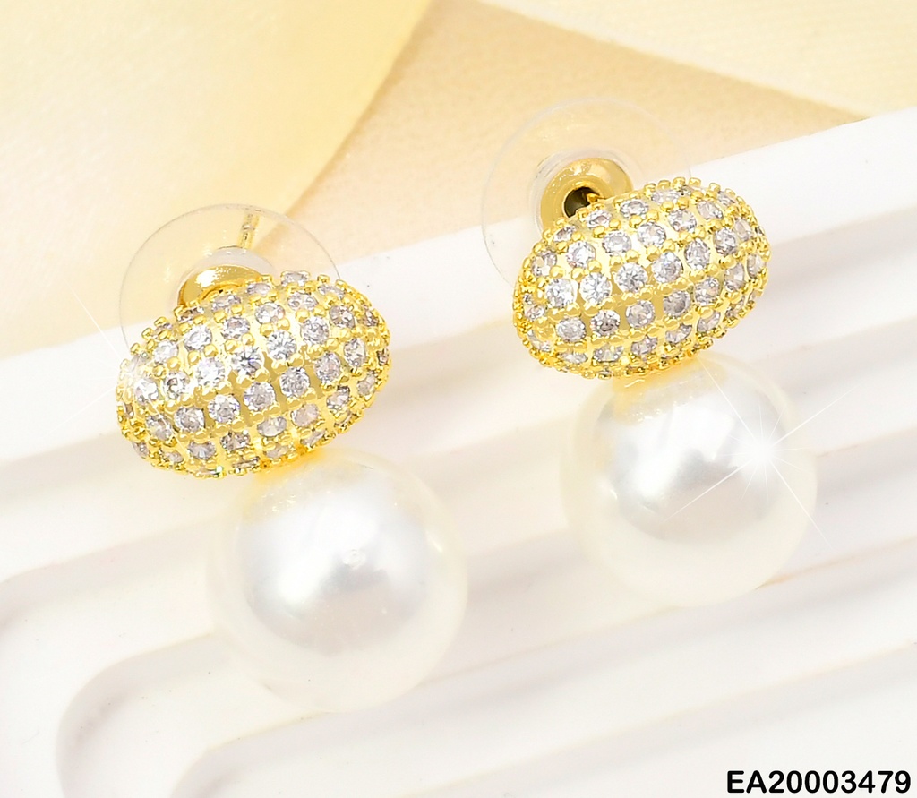 ARETES OVALO ZIRC. /PERLA EE1255-132