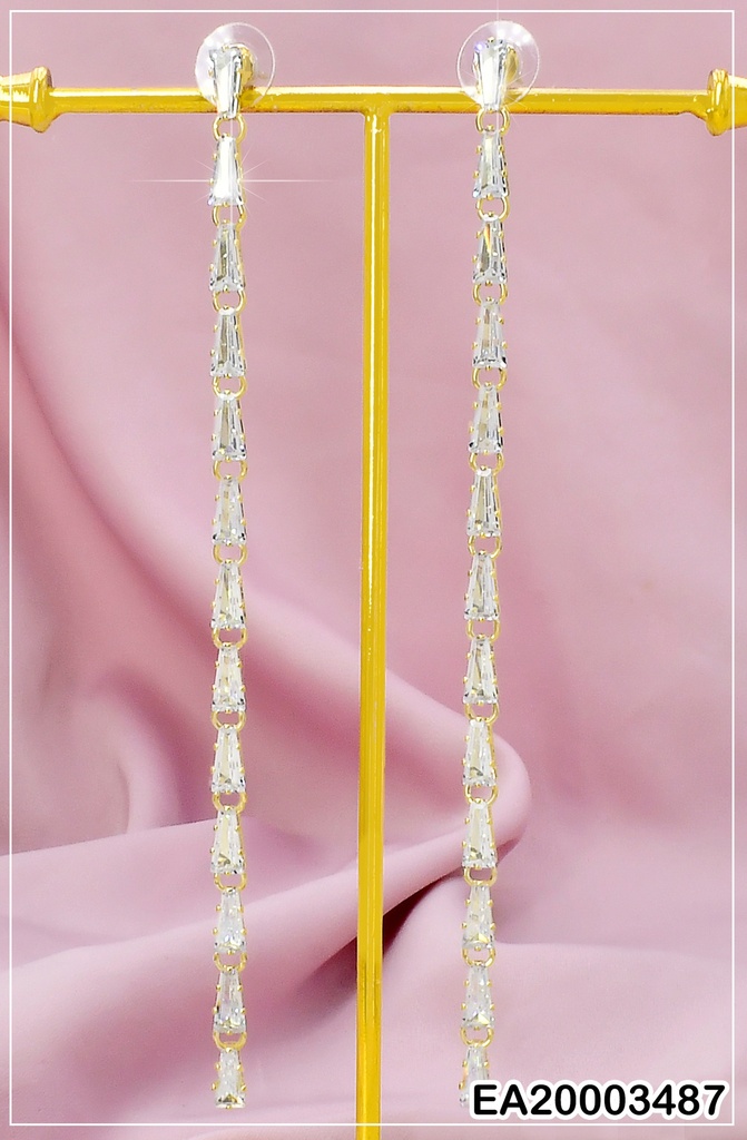 ARETES 13 ZIRCONIAS TRAPECIO VERTICAL EE1303-132
