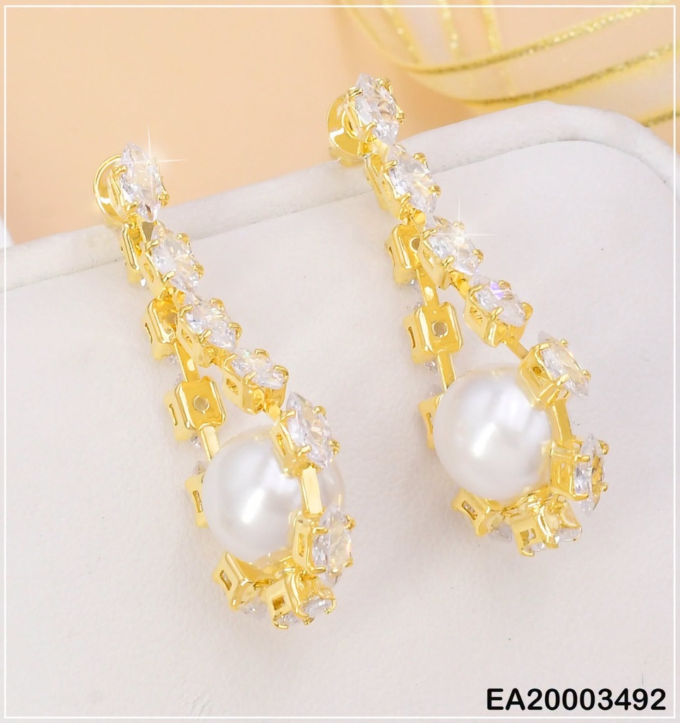 ARETES LINEA ZIRC CRISTAL/PERLA EE1335-132